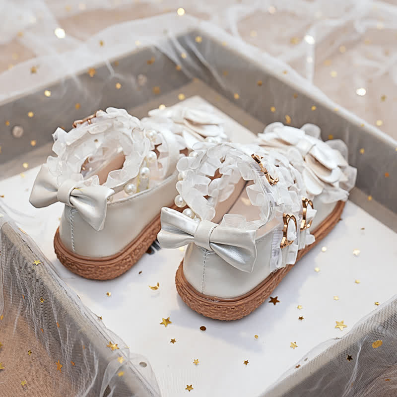 Solid Bow Pearl Open Toe Sandals - image 13