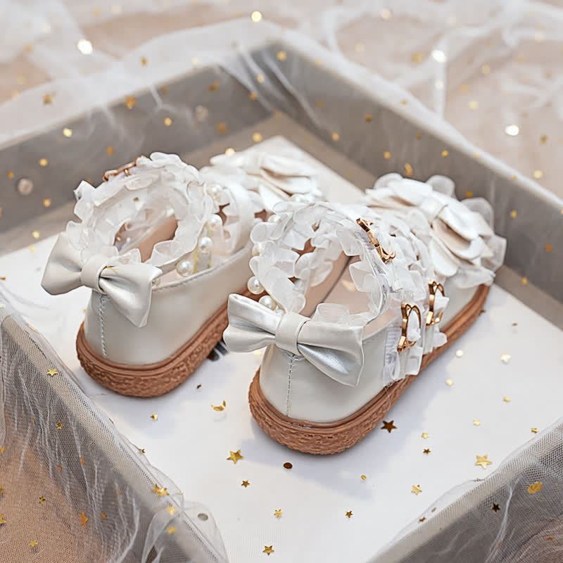 Solid Bow Pearl Open Toe Sandals - image 13