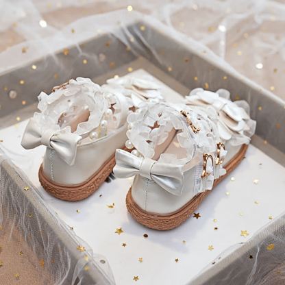 Solid Bow Pearl Open Toe Sandals - image 13
