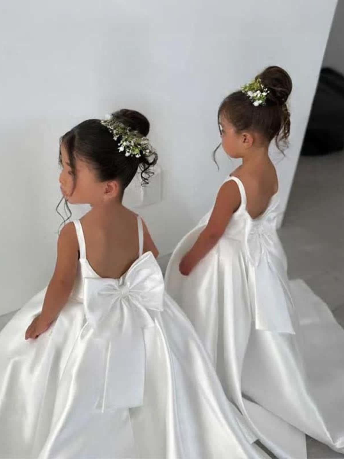Satin Bow Sleeveless Maxi Dresses - image 10