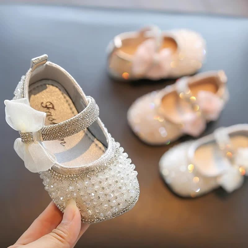 Solid Bow Rhinestones Round Toe Flats  - image 6