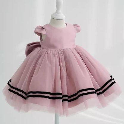 Mesh Bow Cap Sleeve Midi Dresses - image 5