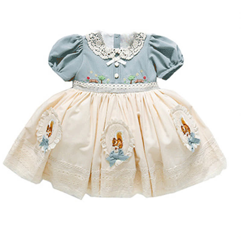 [Archive Sale] Chemical Fiber Blend Stitching Lace Short Sleeve Midi Dresses - image 4