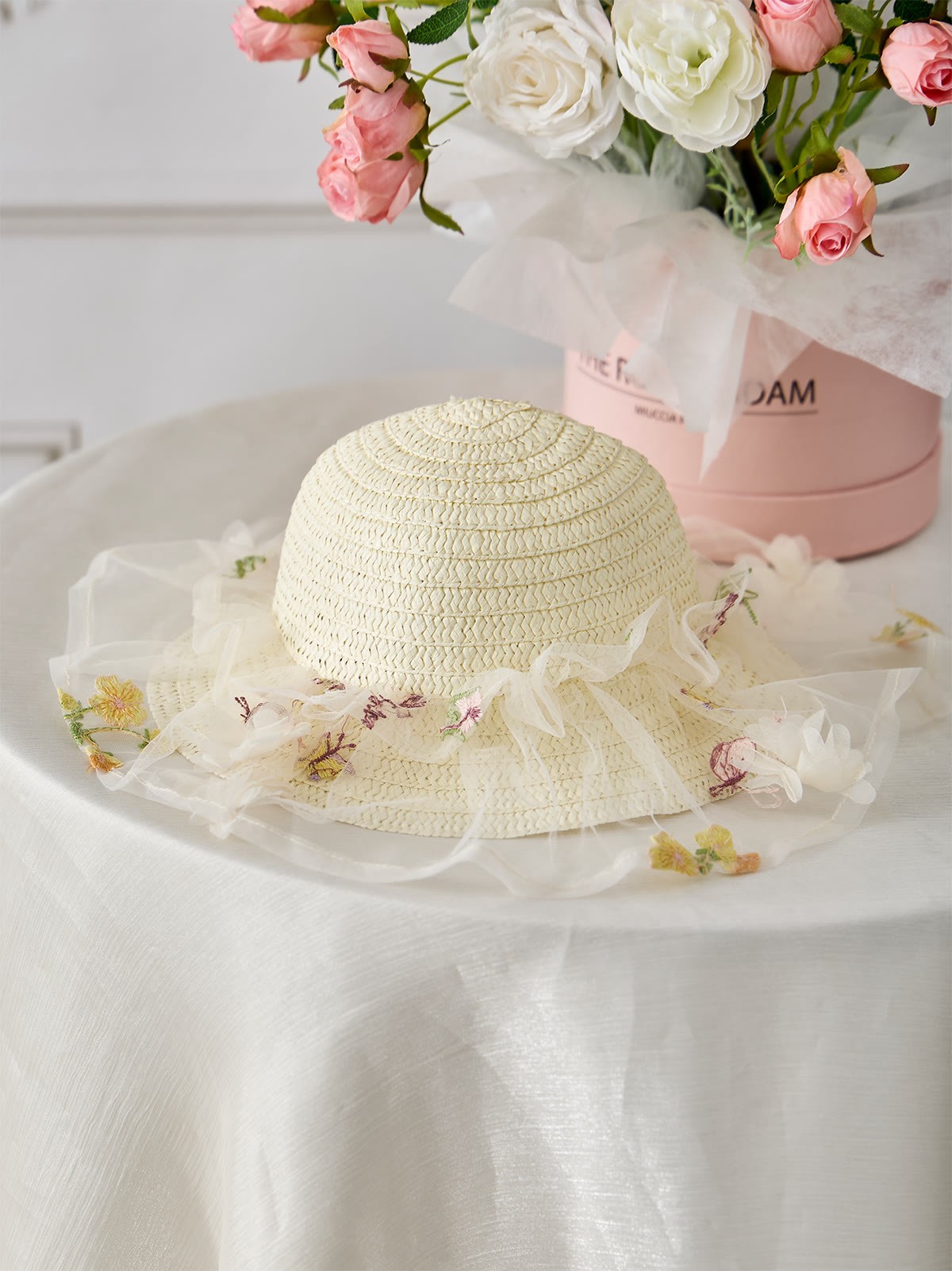 Mesh Rosette Sleeveless Midi Dresses With Hat And Wing - image 15