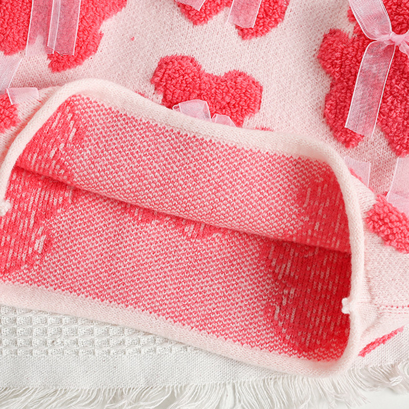 Acrylic Little Bear Bow Long Sleeves Midi Two-piece Set - image 29