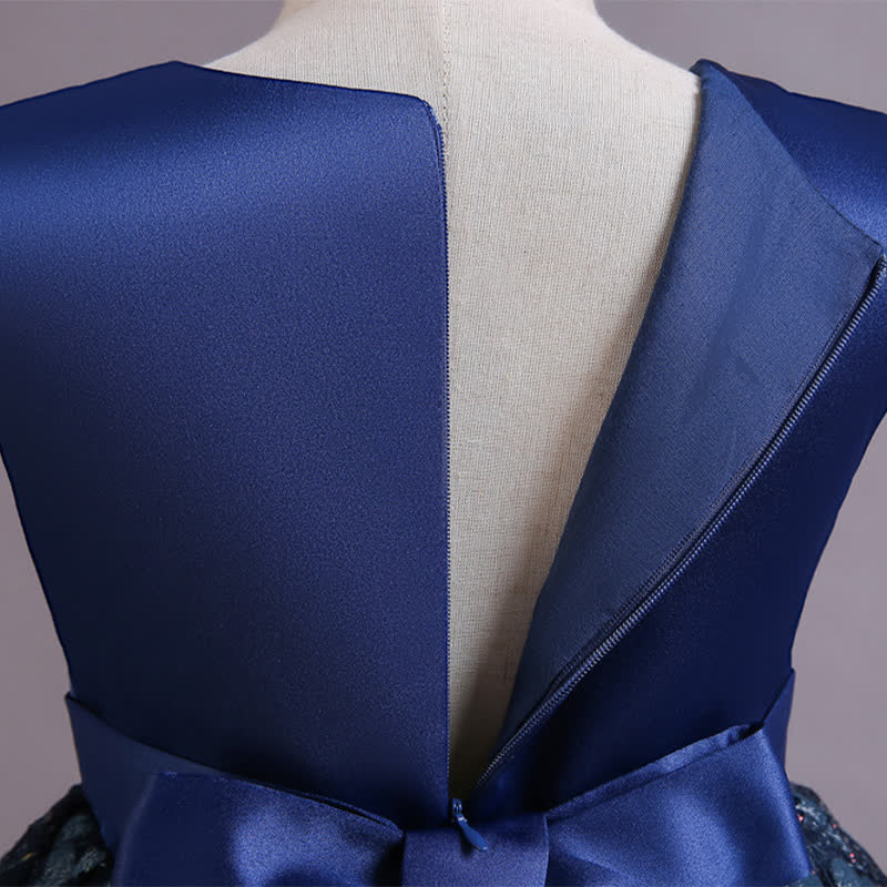 Satin Lace Bow Sleeveless Mid-long Dresses - image 13