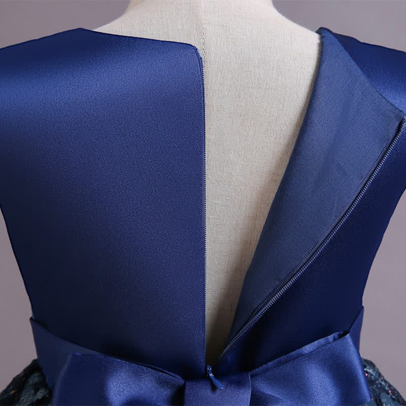 Satin Lace Bow Sleeveless Mid-long Dresses - image 13