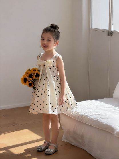 Chemical Fiber Blend Bow Sleeveless Midi Dresses - image 5