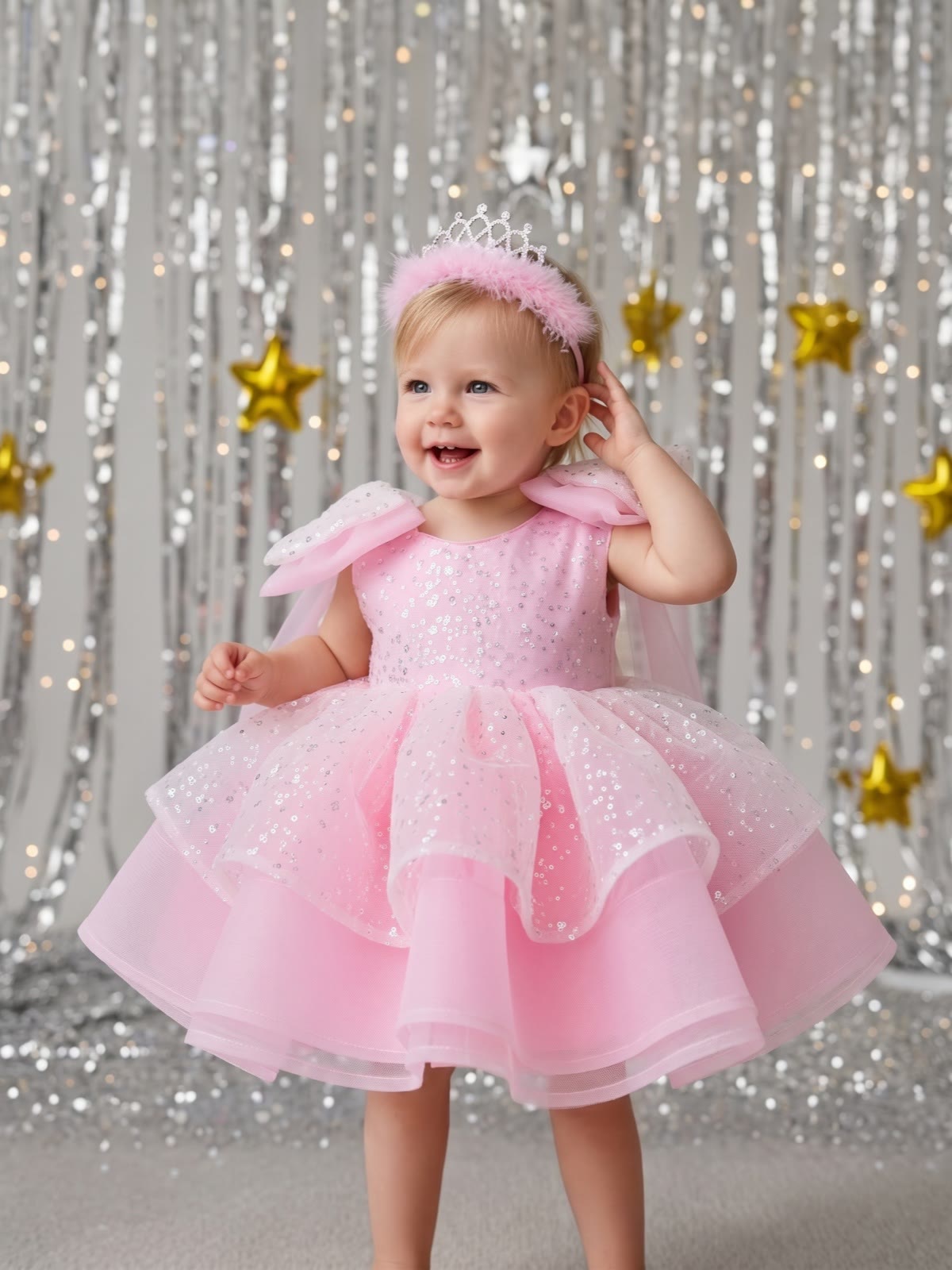Organza Bow Sleeveless Short Dresses Without Headband - image 5