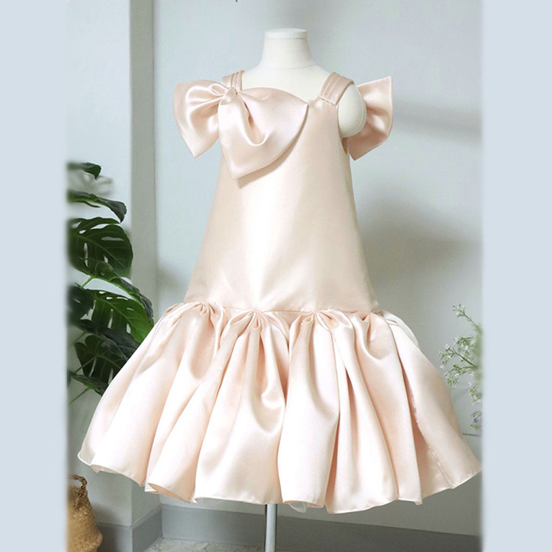 Satin Bow Flouncing Sleeveless Midi Dresses - image 3