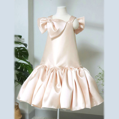 Satin Bow Flouncing Sleeveless Midi Dresses - image 3