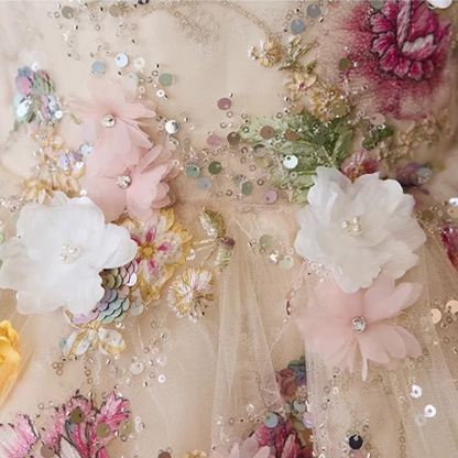 Mesh Rosette Sequins Sleeveless Mid-long Dresses - image 6