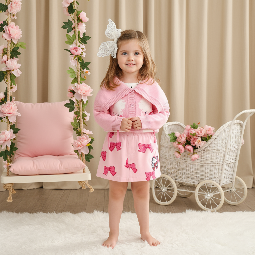 [Archive Sale] Yarn/wool Yarn Webbing Long Sleeve Regular Tops  And Short Skirts Set - image 4