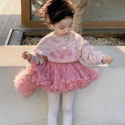 Yarn/wool Yarn Rosette Long Sleeve Regular Tops - image 8