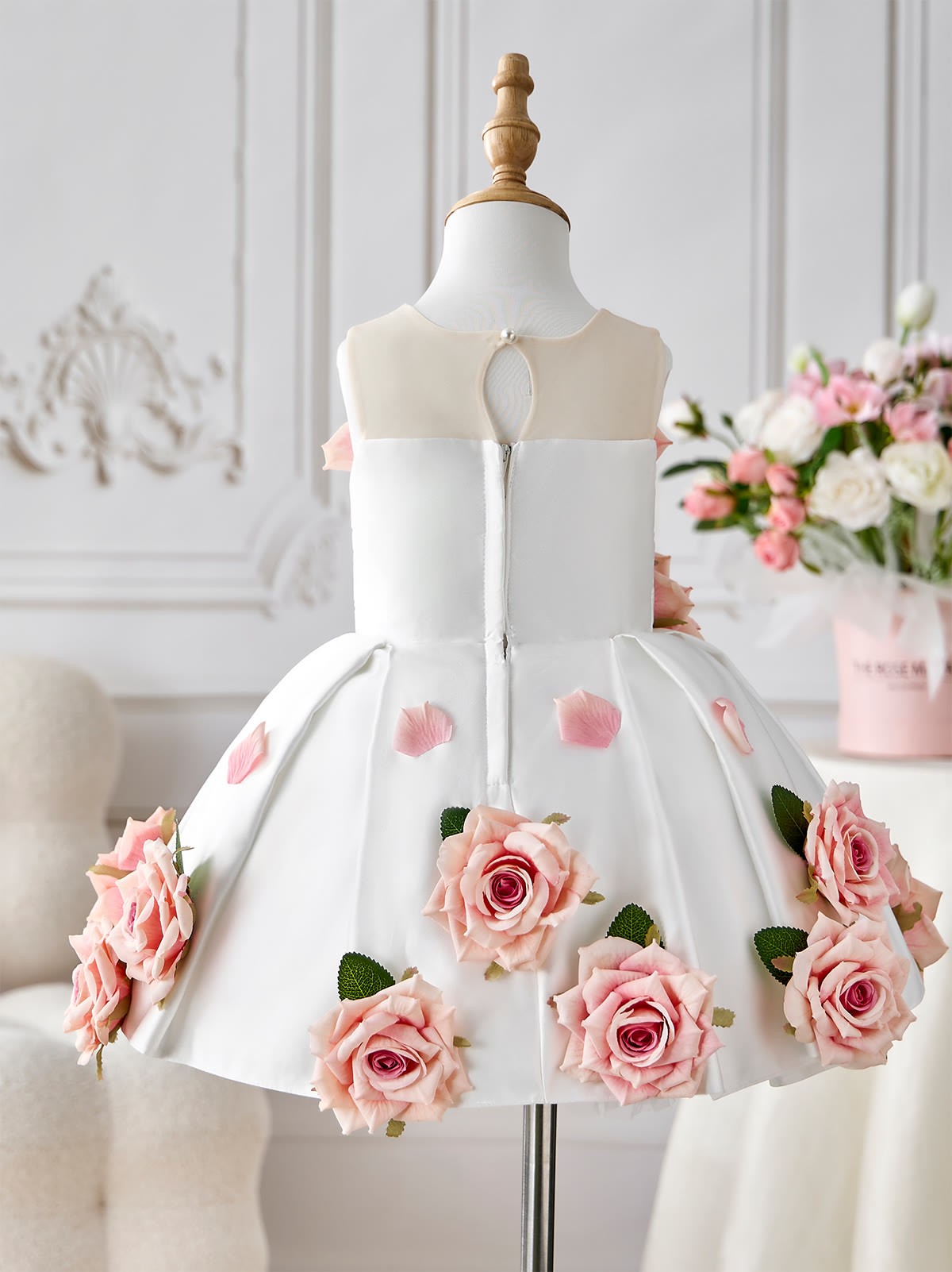 Satin Rosette Sleeveless Midi Dresses - image 3