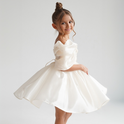 Organza Gathered Sleeveless Short Dresses - image 3