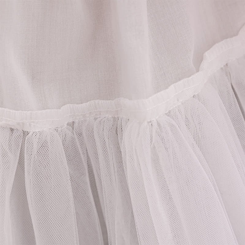 Satin Lace Edge Fluffy Short Sleeve Short Dresses With Headscarf - image 8