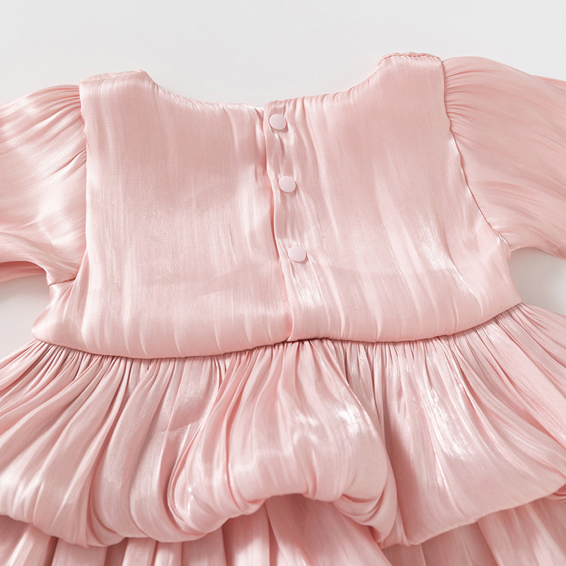 Cotton Folds Bow Long Sleeve Mid-long Dresses - image 11