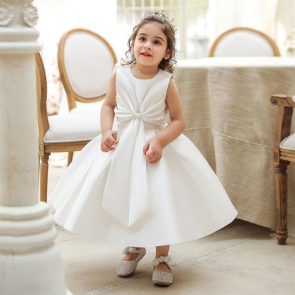 Satin Bow Sleeveless Regular Dresses - image 6