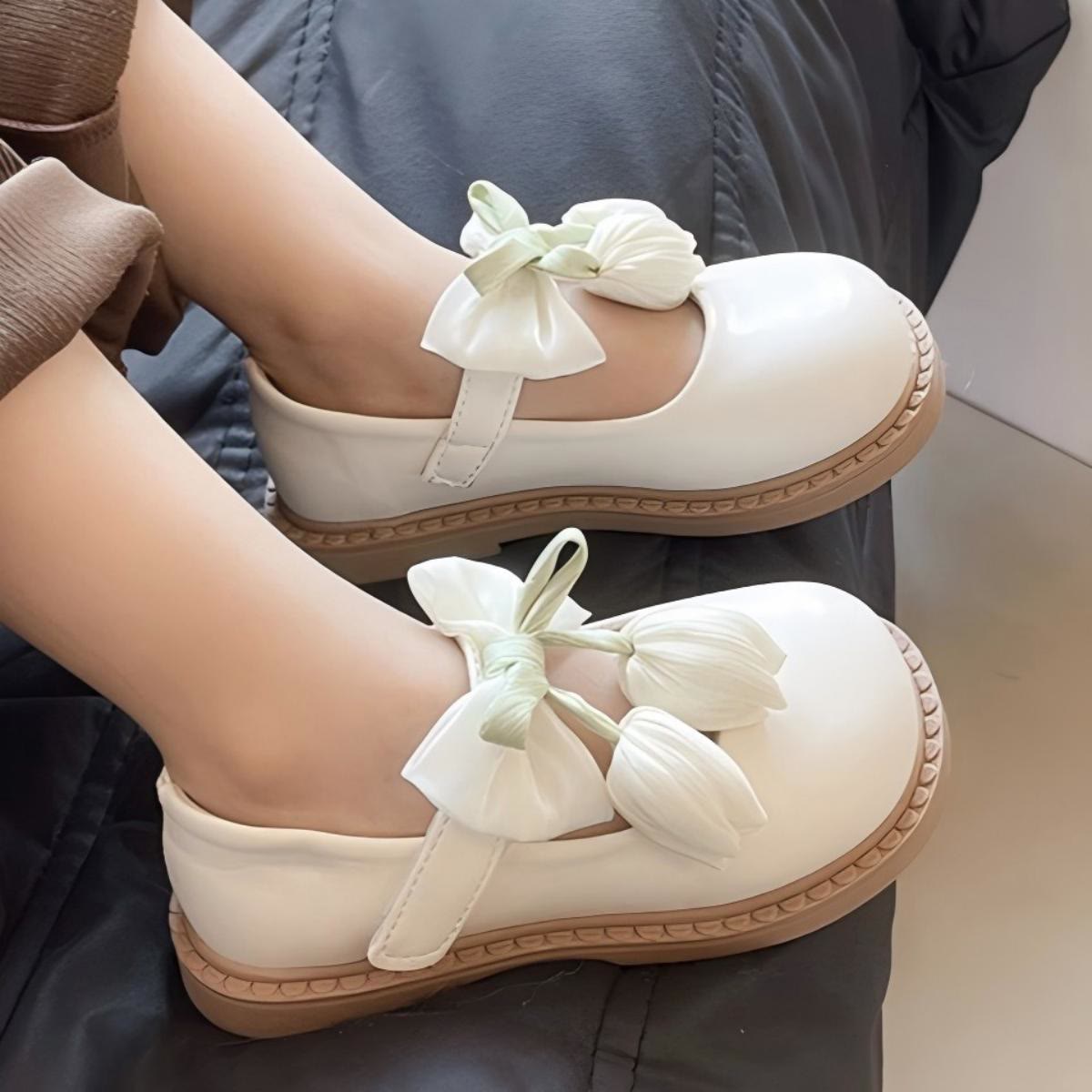 Solid  Rosette Round Toe Mary Janes  - image 16