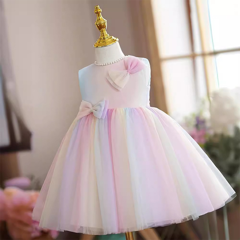 Mesh Bow Pearl Sleeveless Midi Dresses - image 4