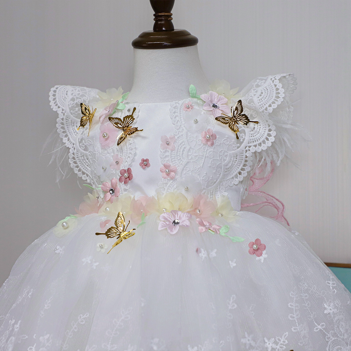 Mesh Butterfly Cap Sleeve Midi Dresses - image 7