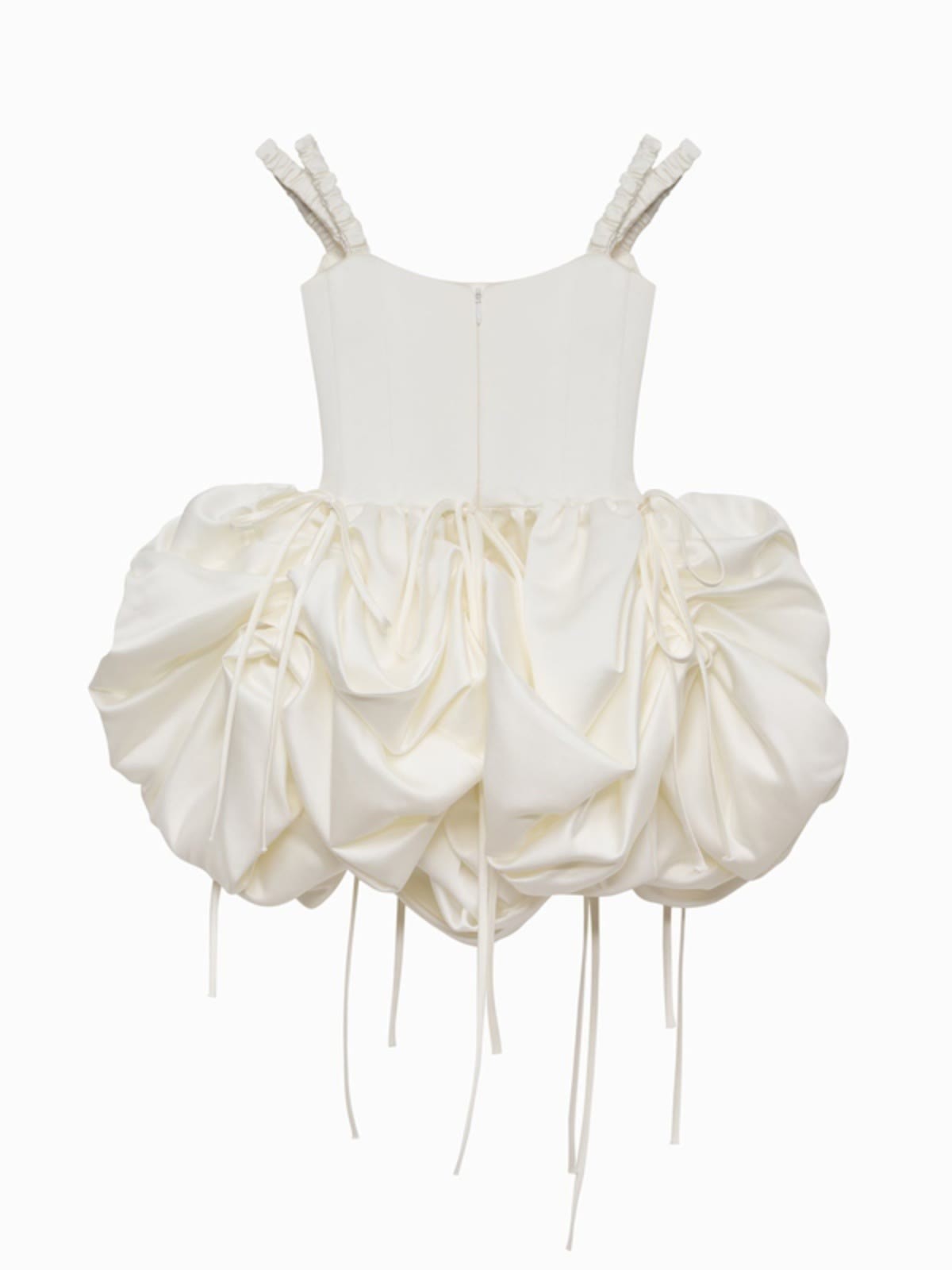 Satin Drawstring Sleeveless Short Dresses - image 5