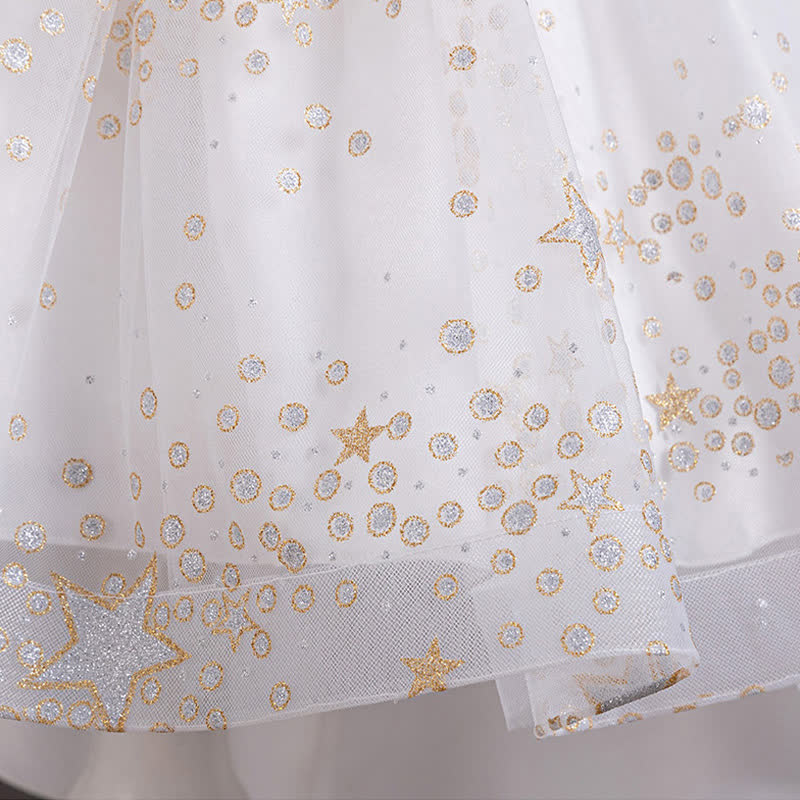 Mesh Irregular Craftsmanship Short Sleeve Long Dresses - image 9