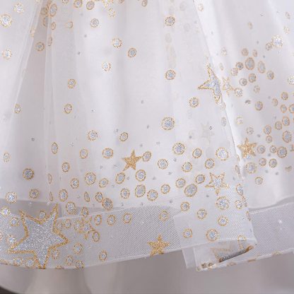 Mesh Irregular Craftsmanship Short Sleeve Long Dresses - image 9