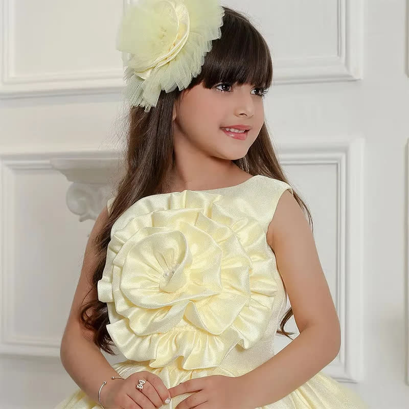 Satin Rosette Sleeveless Mid-long Dresses - image 6
