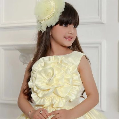 Satin Rosette Sleeveless Mid-long Dresses - image 6