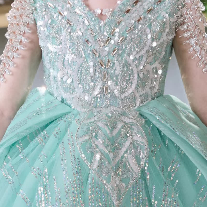 Mesh Sequins Folds Sleeveless Maxi Dresses - image 10