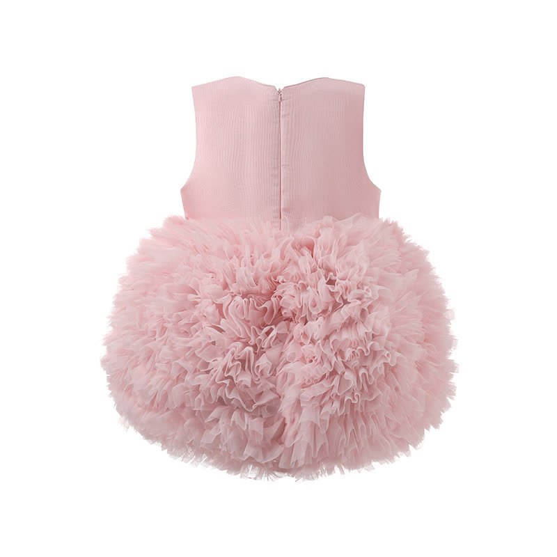 Twill & Mesh  Sleeveless Mid-long Dresses - image 5