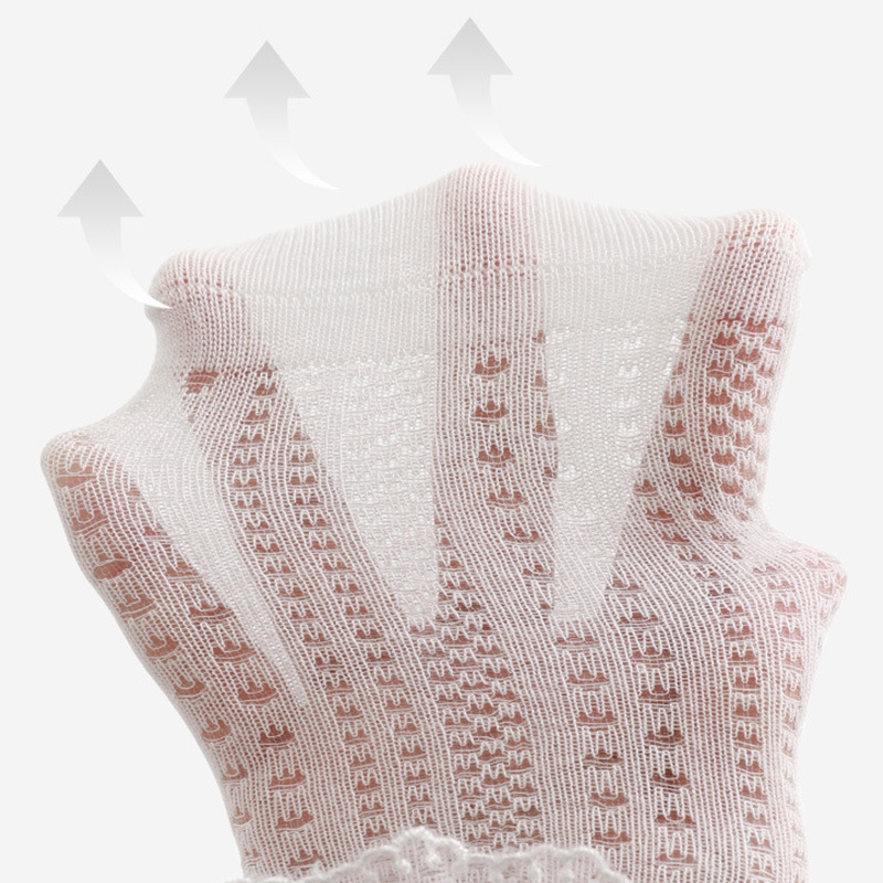 100% Cotton Solid Stitching Lace Socks - image 5