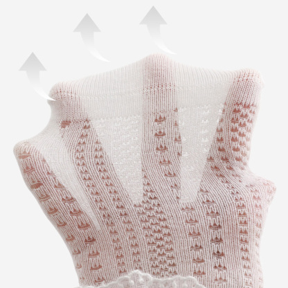 100% Cotton Solid Stitching Lace Socks - image 5