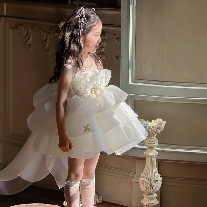 Organza Rosette Sleeveless Short Dresses - image 6