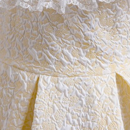 Chemical Fiber Blend Lace Bow Jacquard Short Sleeve Mid-long Dresses - image 6