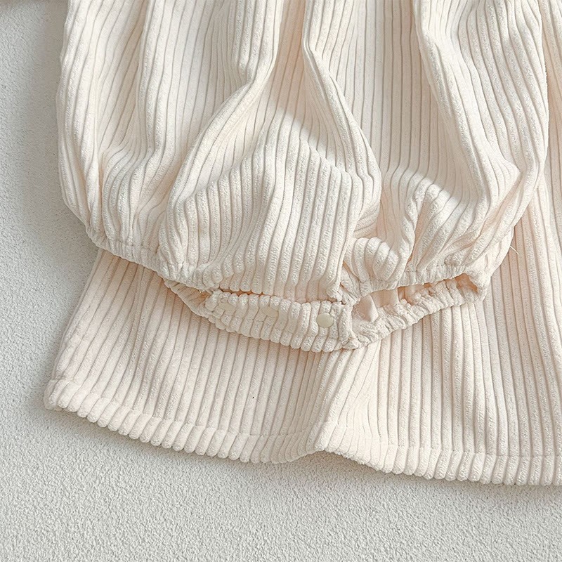 Corduroy Ditsy Floral Long Sleeve Mid-long Dresses&Bodysuit - image 29