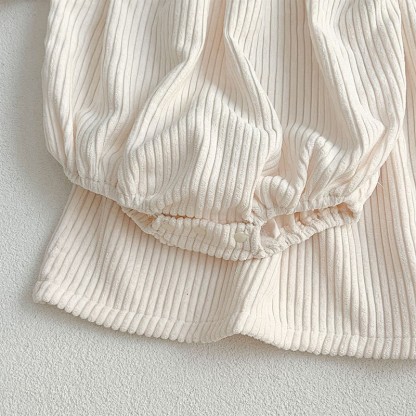 Corduroy Ditsy Floral Long Sleeve Mid-long Dresses&Bodysuit - image 29