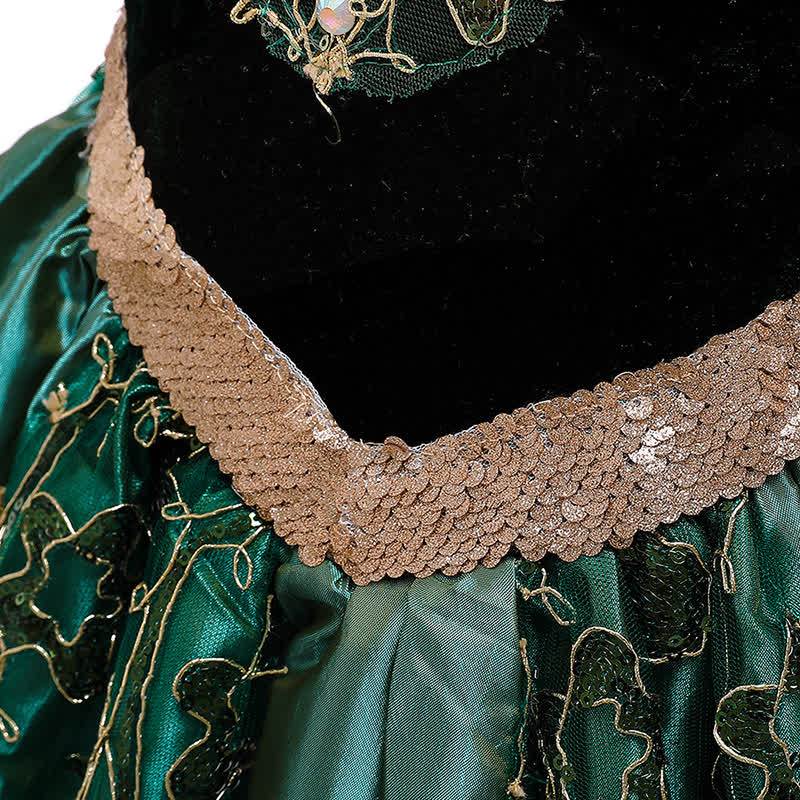 Satin Applique Short Sleeve Maxi Dresses - image 5