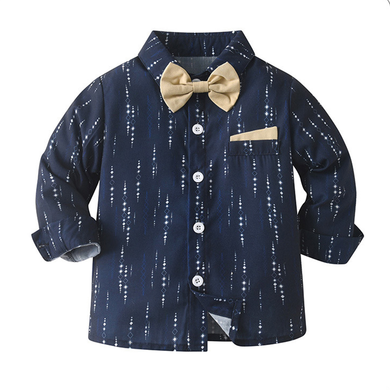 Cotton Bow Overalls Long Sleeve Regular 3-piece Formal Suit - image 22