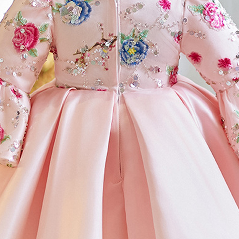 Satin Sequins Long Sleeve Midi Dresses - image 8