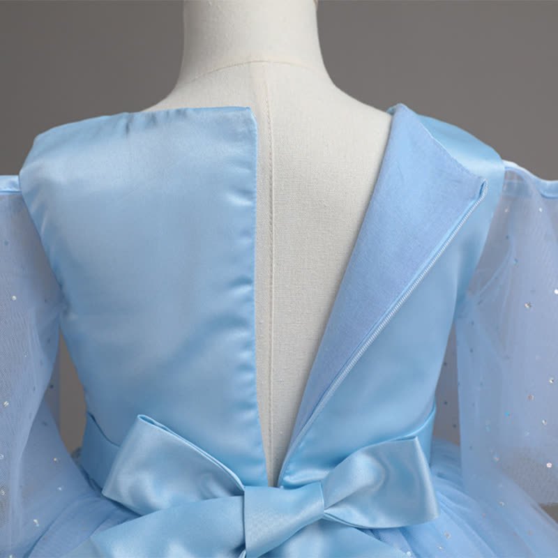 Mesh Lace Glitter Short Sleeve Mid-long Dresses - image 22