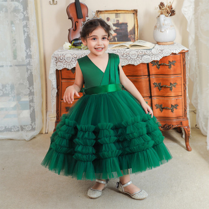 Mesh Bow Folds Sleeveless Mid-long Dresses - image 33
