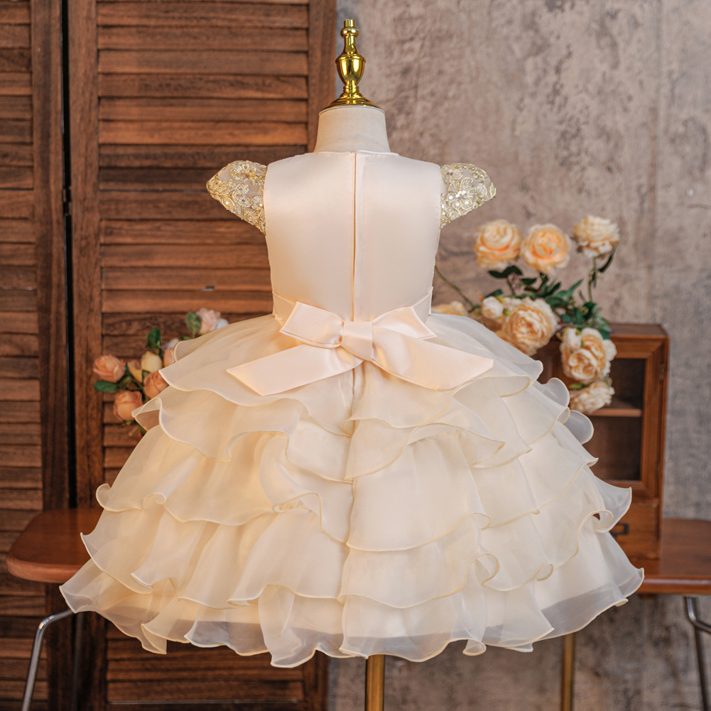 Organza Split Joint Bow Cap Sleeve Midi Dresses - image 7