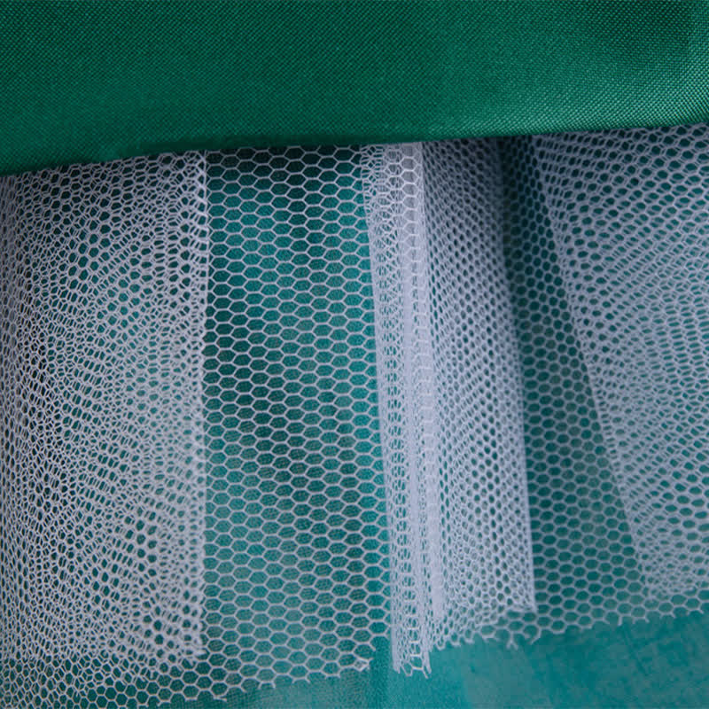 Mesh Bow Sequins Folds Short Sleeve Mid-long Dresses - image 16