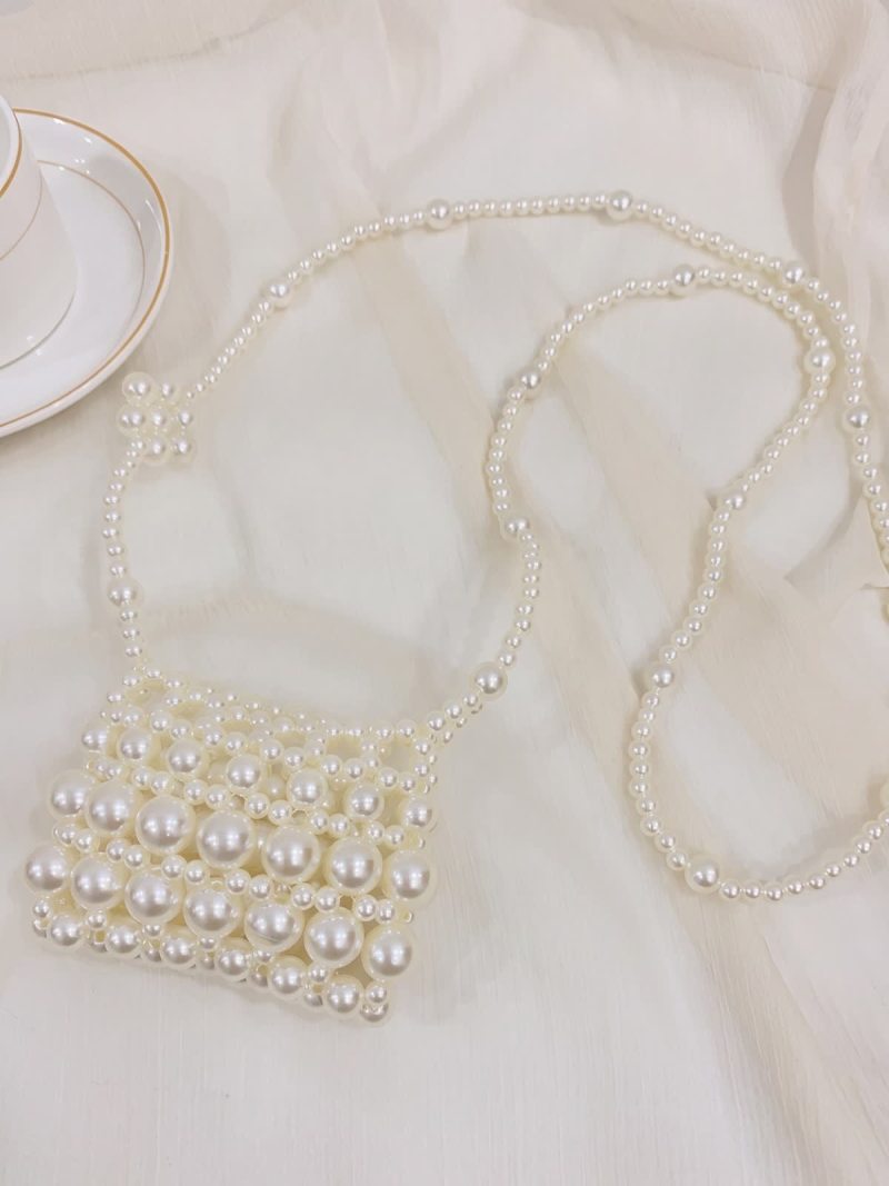 Solid With Pearls Bags - Square Shaped Crossbody Bag 100cm - 0-16Y - image 5
