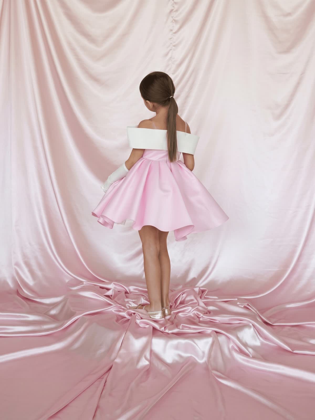 Satin Bow With Gloves  Dresses - image 5