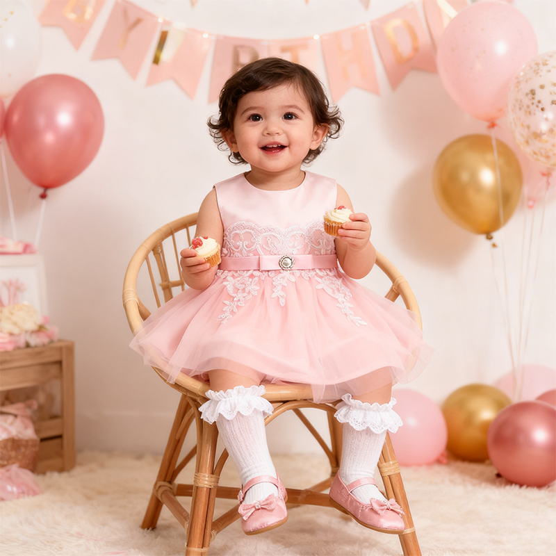 Satin Imitation Pearls Bow Sleeveless Mid-long Dresses - image 5