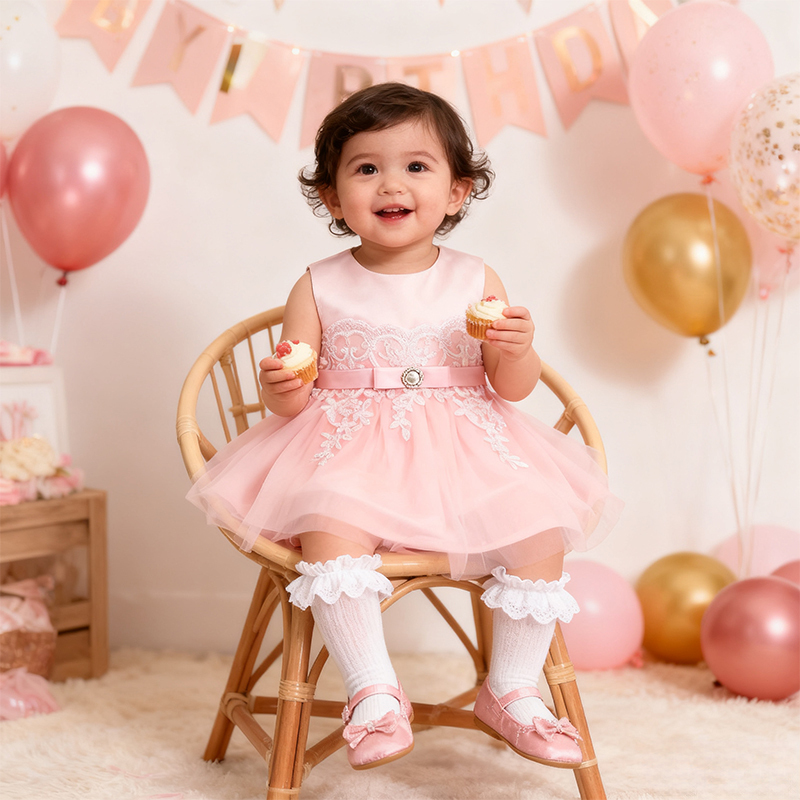 Satin Imitation Pearls Bow Sleeveless Mid-long Dresses - image 5